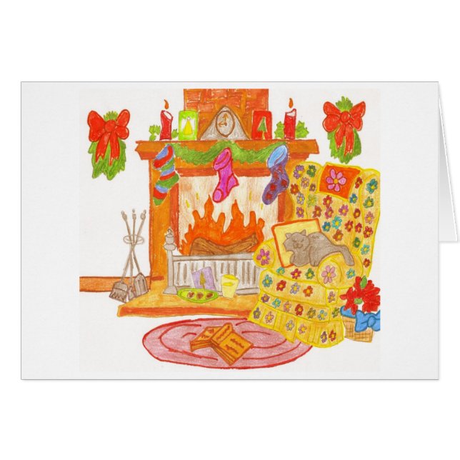 Cartão cadeira acolhedor da lareira (Frente Horizontal)