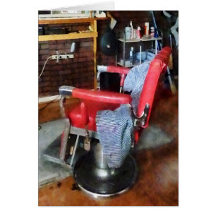 Cartão Cadeira de barbeiro vermelha