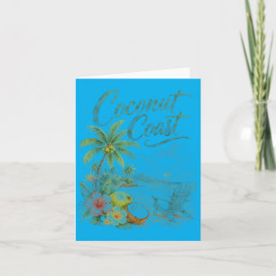 Cartão Cadeira de Praia Tropical Coco Coast Aquarela