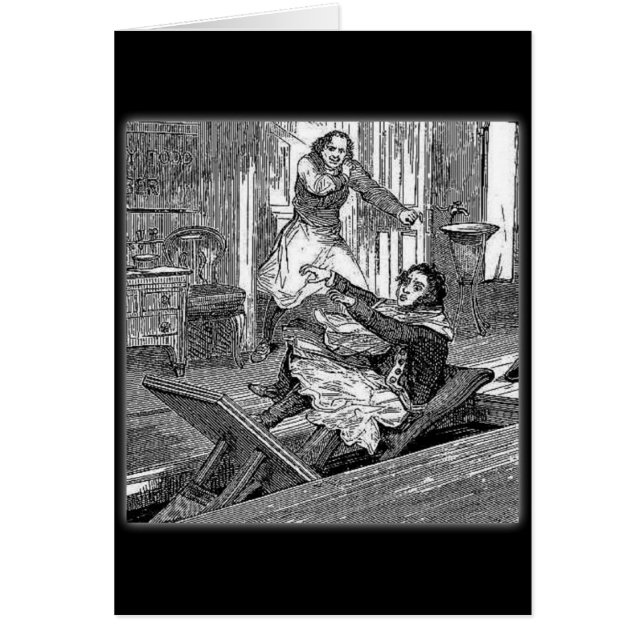 Cartão Cadeira-Moeda de um centavo dos Todd-Barbeiros de (Frente)