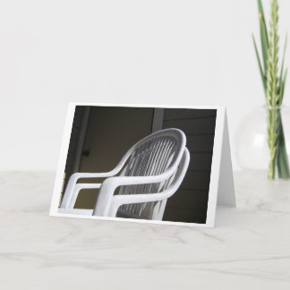 Cartão Cadeiras de plástico acopladas