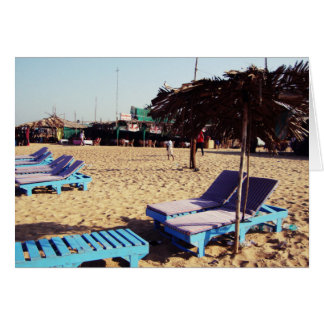 Cartão Cadeiras de Praia na Praia de Candolim em Goa Índi