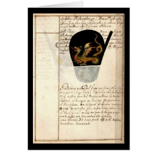 Cartão Caderno da alquimia pela placa 12 de Johann