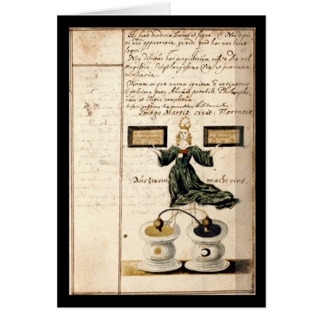 Cartão Caderno da alquimia pela placa 4 de Johann (Frente)