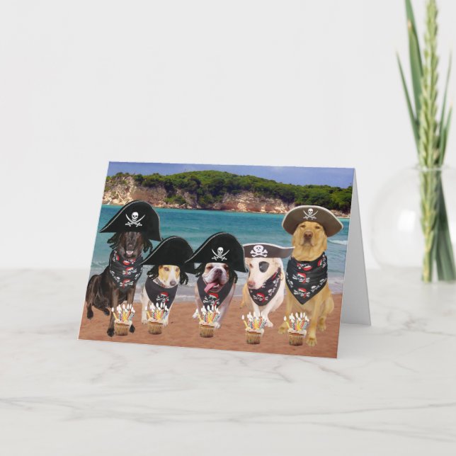 Cartão Cães aniversário engraçado do 19 de setembro (Frente)