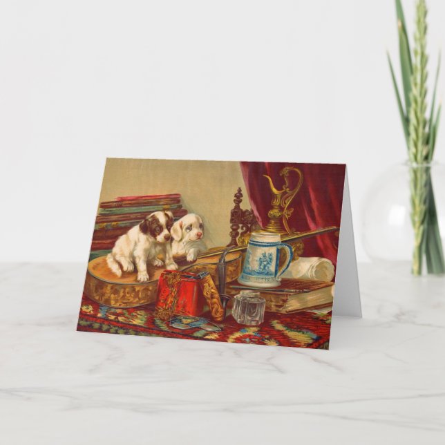 Cartão Cães de cachorrinho vitorianos e coisas assim (Frente)