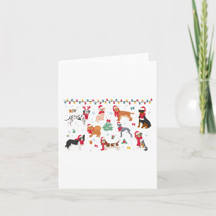 Cartão Cães de Papai Noel