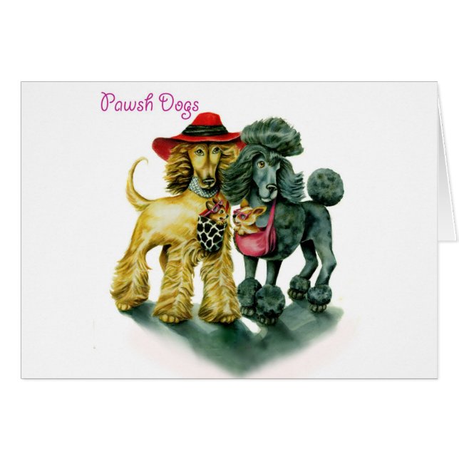 Cartão Cães de Pawsh (Frente Horizontal)