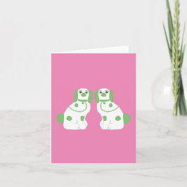 Cartão Cães de Staffordshire Verde