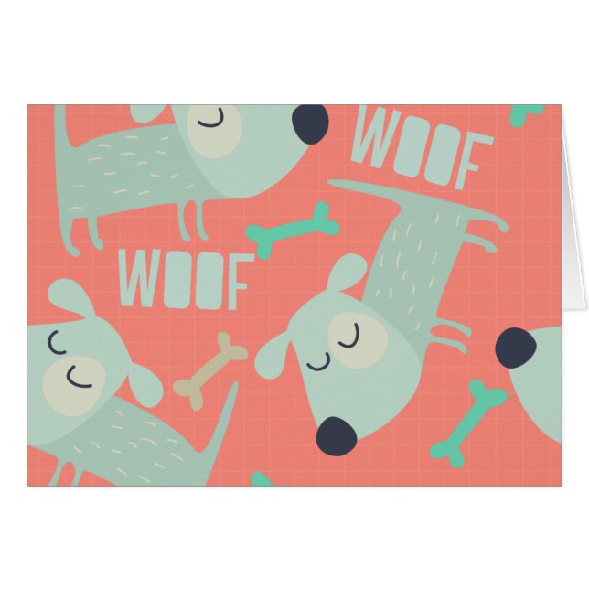 Cartão Cães e Ossos (Frente Horizontal)