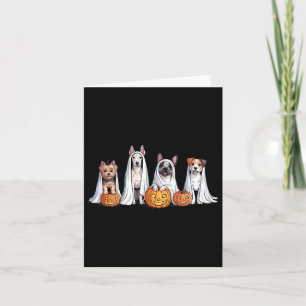 Cartão Cães Fantasmas Cachorros Fofos Vestidos De Fantasm
