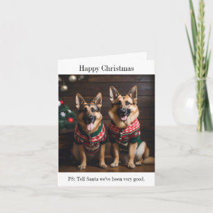 Cartão Cães german shepherd nos Suéteres de Natal
