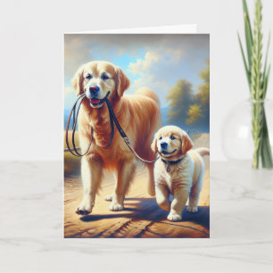 Cartão Cães Golden Retriever da amizade