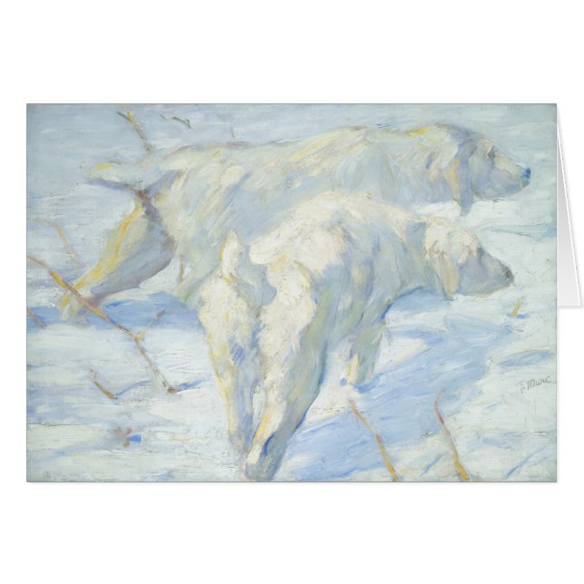 Cartão Cães Siberian na neve (Frente Horizontal)