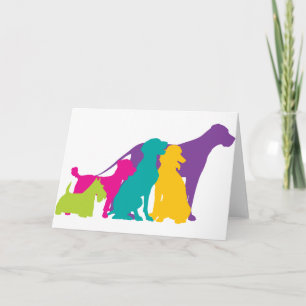 Cartão Cães Silhuettes Cor