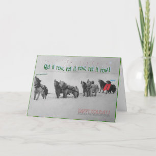 Cartão Cães Sled Cantando: Coro Malamute do Alaska