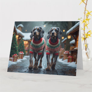 Cartão Cães Wired Haired Pointing Griffon Natal Neve