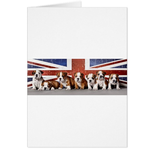 Cartão Cãezinhos-buldogue ingleses (Frente)