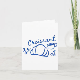 Cartão Café &amp; Croissant French Retro Graphic Vintag