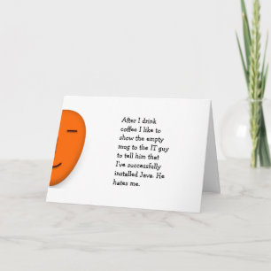 Cartão Café. CARA. Java. Citação de Piada do Office engra