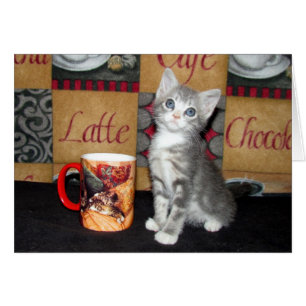 Cartão Café, chá, ou Meow