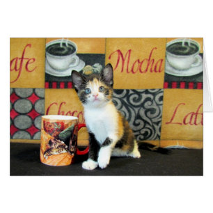 Cartão Café, chá, ou Meow - Leilani