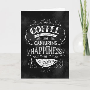 Cartão Café com Amigo é como Felicidade em uma Xícara