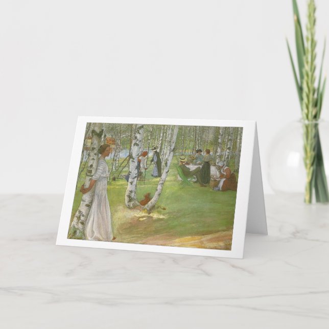 Cartão Café da manhã ao ar livre de Carl Larsson (Frente)