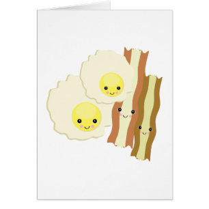 Cartão café da manhã kawaii feliz