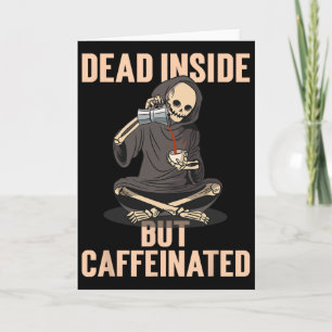 Cartão Café de Fantasia de Esqueleto de Halloween Morto P