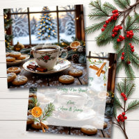 Café de Natal e Bolachas Cena de inverno