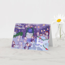 Cartão Café do Boneco de Neve Feliz Natal 