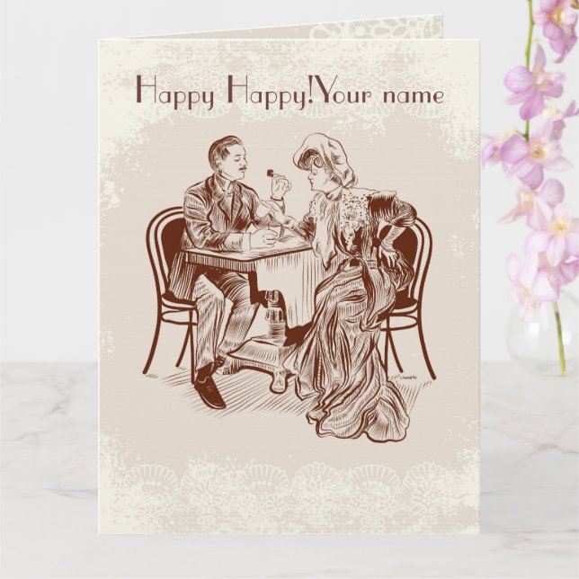 Cartão café e amor (Orquídea)