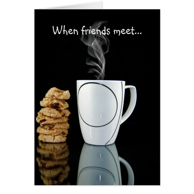 Cartão Café e cookies em preto espelhado (Frente)