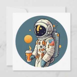 Cartão Café é FORA DESTE MUNDO viagem espacial de astrona