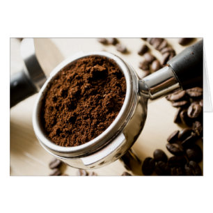 Cartão Café Em Terra, Espresso Portafilter, Feijão De C