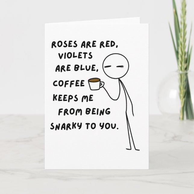 Cartão Café Engraçado e Irônico (Frente)