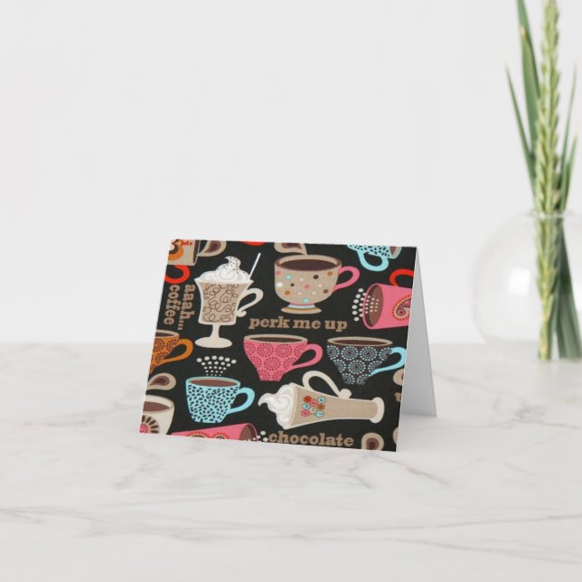 Cartão Cafe Latte Coffee Lovers Note Card (Frente)