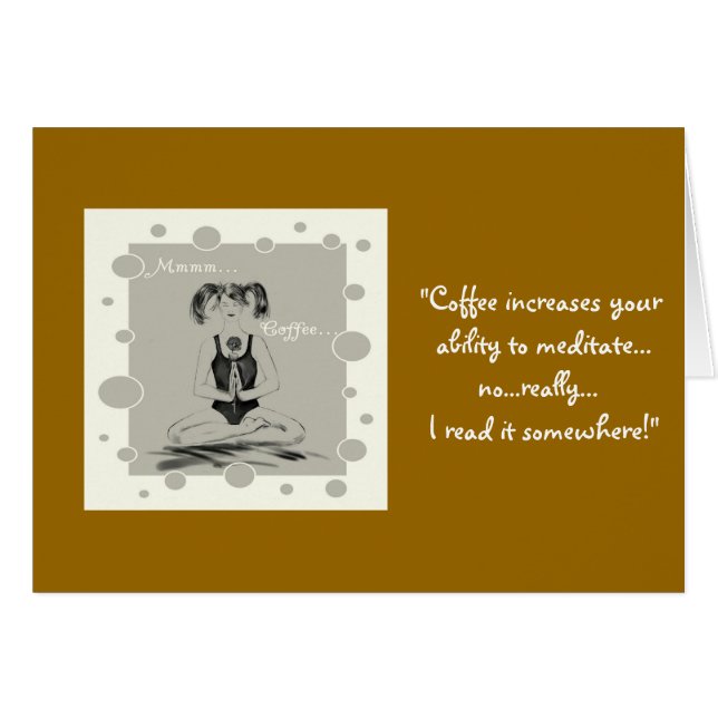 Cartão Café/meditação+Humor da ioga (Frente Horizontal)