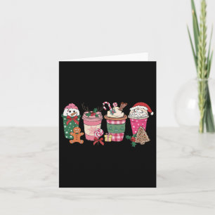 Cartão Café Pão de Natal Gingerpão Rosa Mulheres Latinhas