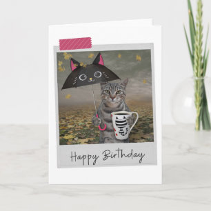 Cartão Café Rainha Tabby Cat Funny Birthday