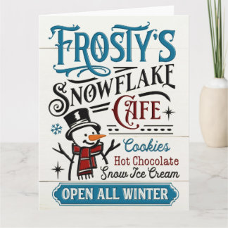 Cartão Café Snowflake de Vintage Frosty