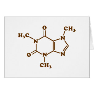 Cartão Cafeína - Café - Fórmula Química Molecular