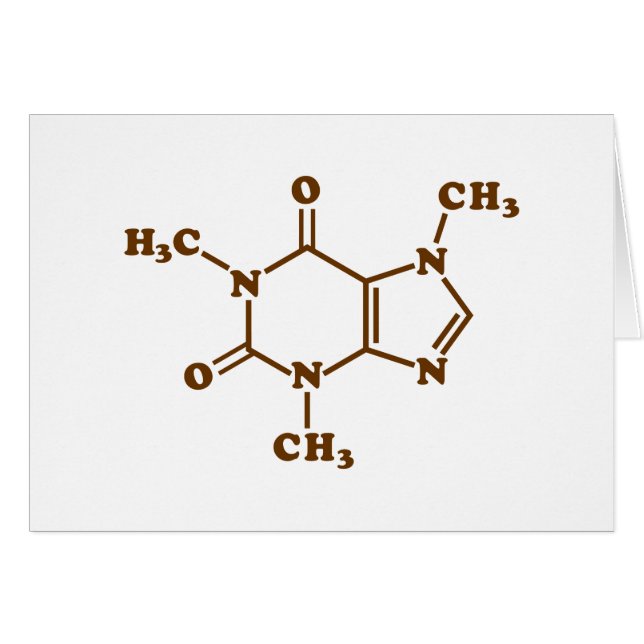 Cartão Cafeína - Café - Fórmula Química Molecular (Frente Horizontal)