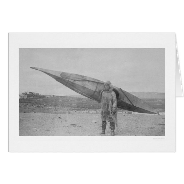 Cartão Caiaque Eskimo 1909 do carregando (Frente Horizontal)