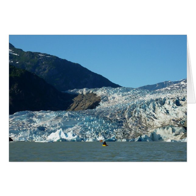 Cartão Caiaque no glaciar Mendenhall (Frente Horizontal)