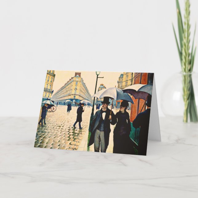 Cartão Caillebotte - Paris num dia chuvoso, (Frente)