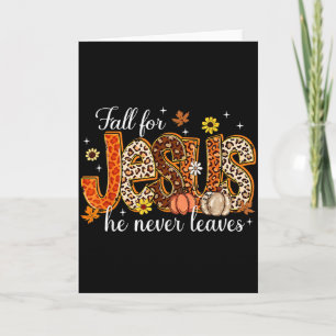 Cartão Cair Por Jesus Ele Nunca Deixa Abóbora Outono Do Q