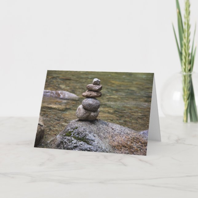 Cartão Cairn in a Stream Greeting Card (Frente)