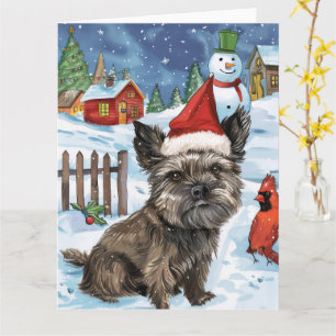 Cartão Cairn Terrier Cachorro Natal País das Maravilhas d